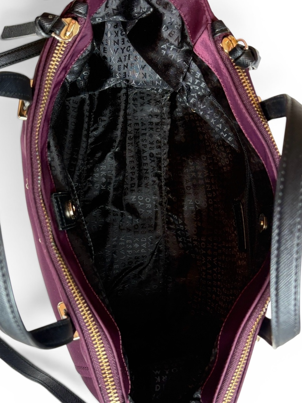 Kate Spade Wilson Road Alyse Satchel Deep Plum Nylon Crossbody Bag - Picture 9 of 14